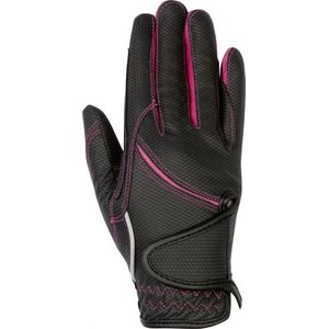 HKM Rijhandschoenen -Fashion- zwart/roze XS