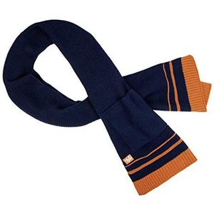 HKM Hickstead gebreide sjaal voor volwassenen, donkerblauw/oranje, één maat