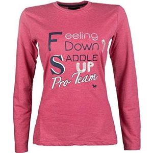 HKM PRO TEAM Dames T-shirt met snelheidsafdruk, Framboos, S