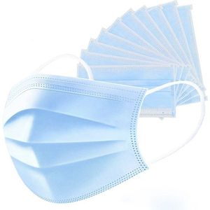50 stuks mondmaskers - (mond-neus masker) - 3 Laags - Geschikt voor in de OV