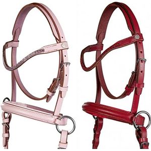 HKM 13046 Funny Horses 2 Ongebitsloze trens, voor houten paarden, rood, Shetty