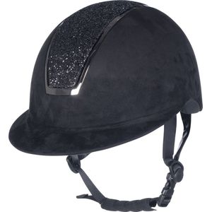 HKM Rijhelm Lady Shield Sparkle Velours - zwart - L (58-60)