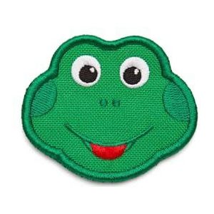 Affenzahn Unisex Kids Kikker VE3 klittenband-badges, groen, groen, 7,8cm