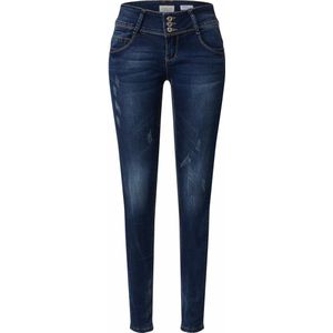 Jeans - Effen - Denim - Rinsed/Dark Washed - Slimfit - Mid Waist