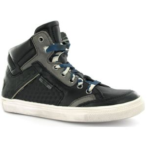 Trackstyle - 589 - Halfhoge Veterschoenen - Zwart - Leer Combi