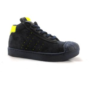 Clic! - G Piel Basket - Halfhoge Veterschoenen - Navy - Suède