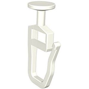 Flairdeco Ronde kop-vouwglijder/gordijnglijders met vouwhaak, plastic, wit, 500 stuks