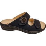 Longo - 1006391 - Dames Slippers - Donker Blauw - Leren Muiltjes