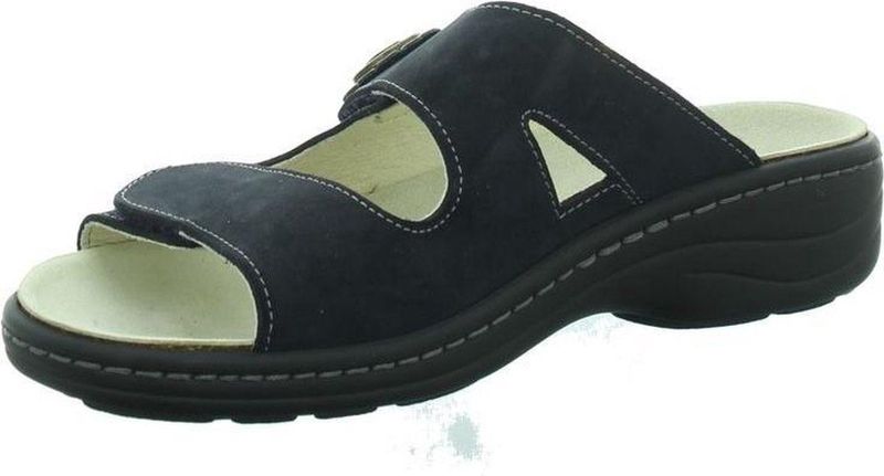 Longo - 1006391 - Dames Slippers - Donker Blauw - Leren Muiltjes