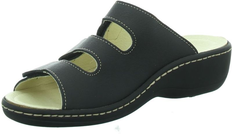 Longo - Slippers - Schwarz/Beige - Leer
