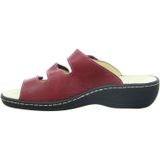 Longo Dames Slippers - Rood - Leren - Uitneembare Binnenzool