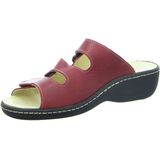 Longo Dames Slippers - Rood - Leren - Uitneembare Binnenzool