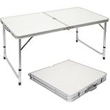 AMANKA Aluminium Kampeertafel 120x60cm - Campingtafel inklapbaar - 3-voudig verstelbare Vouwtafel Grijs