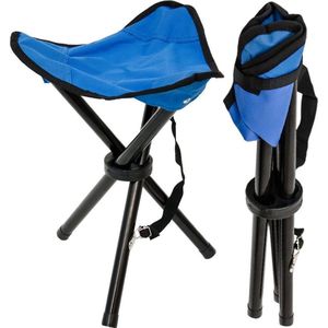 EYEPOWER Camping kruk klapkruk viskruk vouwkruk campingkruk driepoot stoel blauw