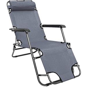 AMANKA Ligstoel opvouwbaar 155x60cm - lichte Ligbed Relaxstoel Tuinstoel Campingstoel Strandstoel