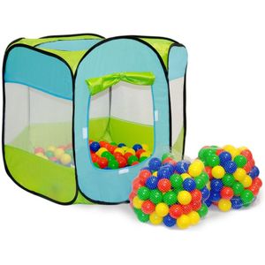 LittleTom Tent voor campagnes, speelgoed, pop-up, 100 x 100 x 72 cm, incl. 200 kleurballen