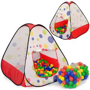 LittleTom Ballenbad tent 200 baby ballen speeltent 90 x 90 x 90 cm pop-up speelhuis