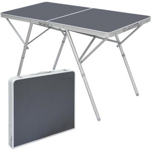 Aluminium Campingtafel 120x60cm - stabiele Klaptafel Opvouwbaar Antraciet