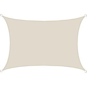 AMANKA Grote luifel van 4x3m polyester rechthoek waterafstotend upf50+ UV-beschermingszeil - beige Polyester 16345