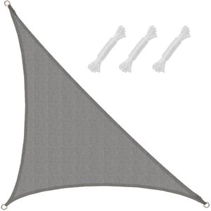 UV Schaduwzeil - 3,6x3,6x5,1 m HDPE Luifel Driehoek - Zonwering Zonnezeil Tuin Balkon Grijs