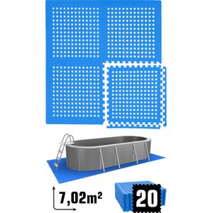 7 m² Poolmat - 20 EVA schuim matten 62x62 - outdoor poolpad - schuimrubber ondermatten set