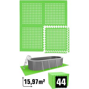 16 m² Poolmat - 44 EVA schuim matten 62x62 - outdoor poolpad - schuimrubber ondermatten set