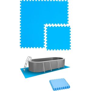 1.9 m² Poolmat - 8 EVA schuim matten 50x50 - outdoor poolpad - schuimrubber ondermatten set