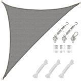 AMANKA 4,2x4,2x6 UV Zonnezeil Driehoek Luchtdoorlatend - Driehoekig Schaduwdoek met Stalen Bevestiging