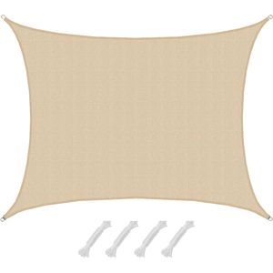 7x5 Zonneluifel Rechthoekig - Waterdoorlatend - 90% UV Bescherming: - Patio Zonwering - Vierkant ...