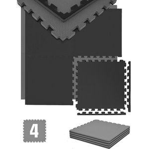 2cm Gymmat - 1sqm Vloermat Fitness Puzzelmat - 4 EVA-Matten 50x50 - Kleine Optische Fouten