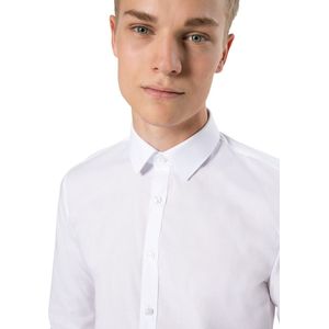 OLYMP No. Six super slim fit overhemd wit Strijkvriendelijk Boord