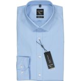 OLYMP - Blauw Effen Overhemd - Katoen - Kent Kraag - Lange Mouwen