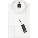 OLYMP - Effen Overhemd - Wit - Katoen - Haifisch Kraag - Lange Mouwen