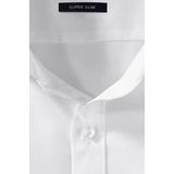 OLYMP - Effen Overhemd - Wit - Katoen - Haifisch Kraag - Lange Mouwen