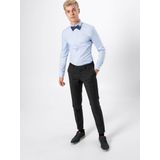 OLYMP - No. Six - Overhemd - Lichtblauw - Katoen - Pied de Poule Motief