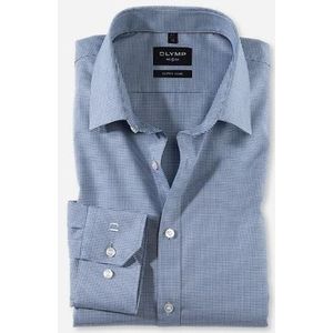 OLYMP - No. Six - Overhemd - Marine Blauw - Katoen met Elastaan