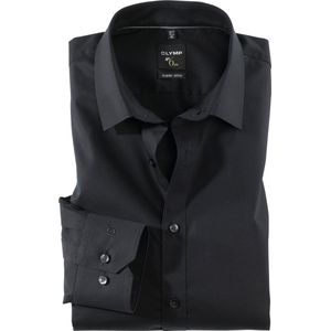 OLYMP - No. Six - Overhemd - Zwart - Super Slim Fit, Katoen met Elastaan, Strijkvriendelijk