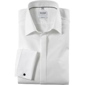 OLYMP Level 5 Body Fit Overhemd - Lichtbeige - Popeline - Strijkvriendelijk