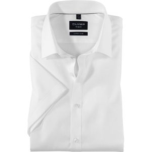 OLYMP - No. 6 Six - Overhemd - Wit - Super Slim Fit, Korte Mouw, Popeline, Easy Iron