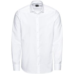 OLYMP - Effen Overhemd - Wit - Kent Kraag - Lange Mouwen