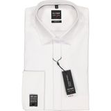 OLYMP - Level 5 - Overhemd - Wit - Body Fit, Kent Kraag, Mouwlengte 7, Katoenen Popeline