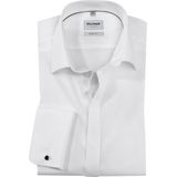 OLYMP - Level 5 - Overhemd - Wit - Body Fit, Kent Kraag, Mouwlengte 7, Katoenen Popeline