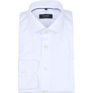OLYMP SIGNATURE Overhemd Wit - Lange Mouw - 100% Katoen - Kent Kraag