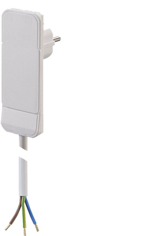 Platte Stekker - Wit - H05VV-F3G1,5 mm² - 1,5 m Kabel