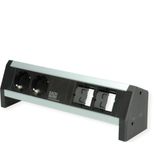 Bachmann - DESK Stekkerdoos - 2x Beschermcontact - Kunststof - Zwart