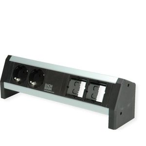 Bachmann - DESK Stekkerdoos - 2x Beschermcontact - Kunststof - Zwart