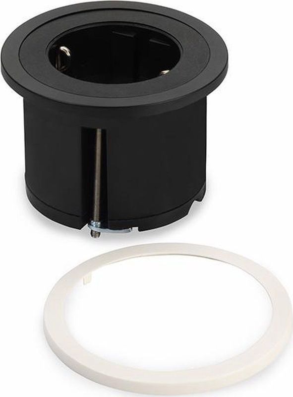 Bachmann Pix - Inbouw stopcontact - 1x 230V - zwart + wit + RVS-look - 2 meter aansluitsnoer