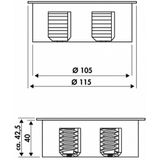 BACHMANN TWIST 2x geaard stopcontact, adereindhulzen, geaarde stekker, zwart, 2 m - zwart 931.150