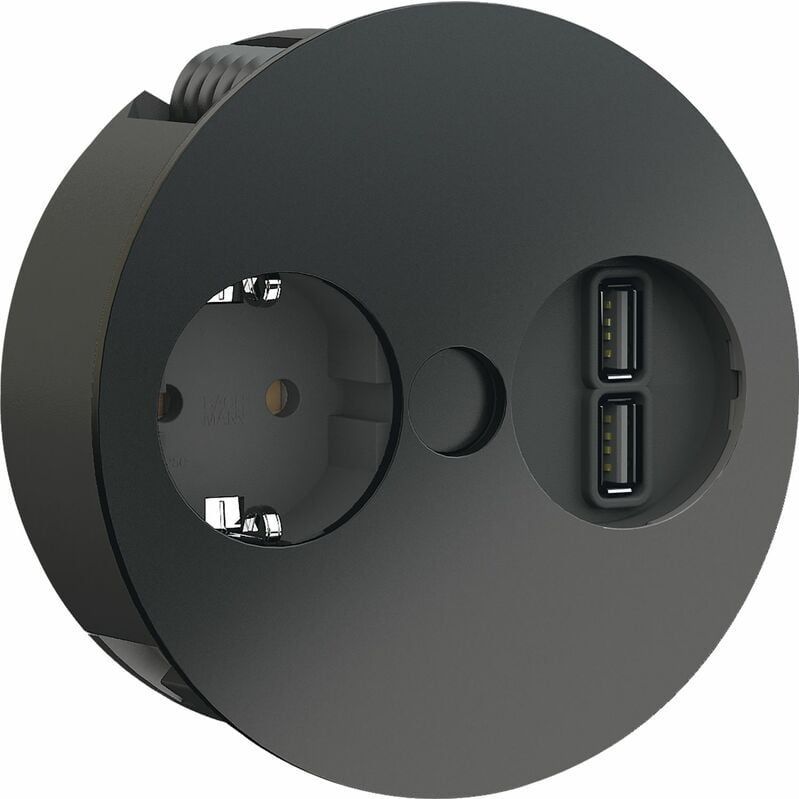 Bachmann - Twist - USB Oplaadpunt - Zwart - Metaal