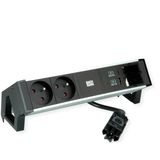 Bachmann - DESK2 ALU BLACK - Stekkerdoos - Zwart - Aluminium